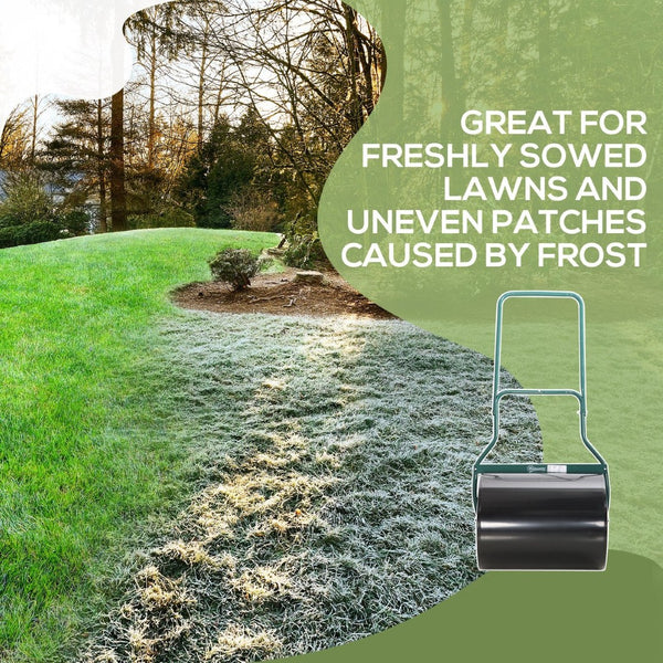 English Elm Outsunny 20-Inch Lawn Roller - Fillable 16 Gal Drum For Smooth, Level Lawns & Easy Garden Use W2225P174490-GIGA