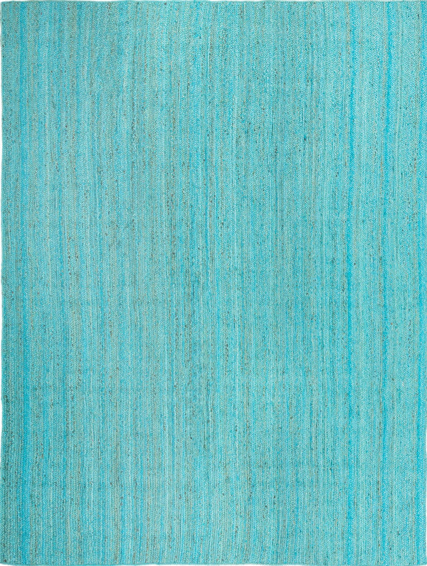 Unique Loom Braided Jute Dhaka Hand Braided Solid Rug Turquoise,  9' 0" x 12' 0"
