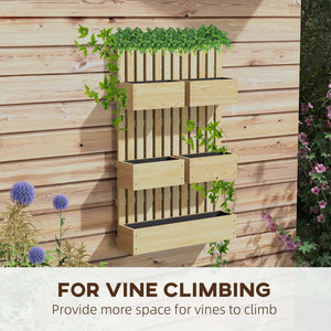 English Elm Outsunny 5-Box Vertical Garden Bed With Adjustable Trellis For Climbing Plants & Flowers, 39" Tall W2225P174435-GIGA