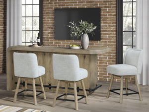 English Elm English Knotty Oak Veneer Counter Bar with Open Shelving for Home Entertaining B2699P454946
