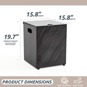 English Elm Stone Grain Propane Tank Cover Table Stone Gray Iron Outdoor Side Table Hide 20LB Tank Stylish W3131P336102