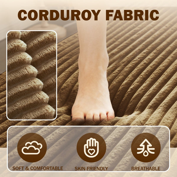 English Elm Modern Corduroy Floor Sofa Foldable Twin Sleeper Foam Filled for Dorms and Playrooms Coffee W1885P446609