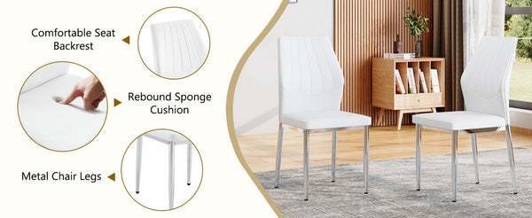 English Elm Table and Chair Set Marble Glass Top Silver Legs Four Seat Modern Dining W1151S04641