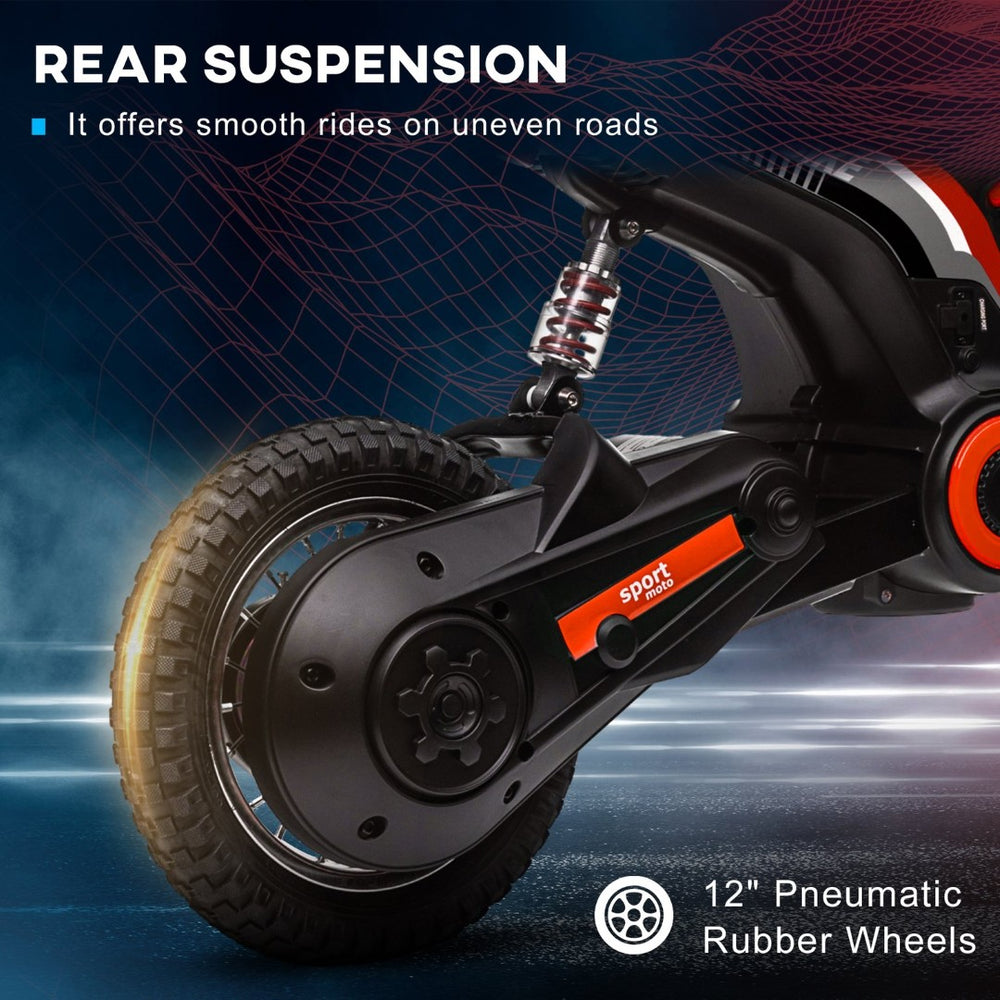 English Elm Aosom 12v Electric Kids Ride on Utv with Remote Control Suspension and Music System Red W2225P229308