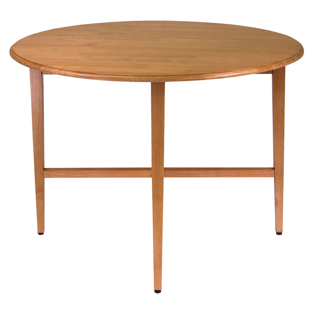 Winsome Wood Hannah Stylish Double Drop Leaf Round Dining Table In Light Oak - Perfect For Small Spaces & Guests Light Oak Solid Wood 34942-winsome-wood