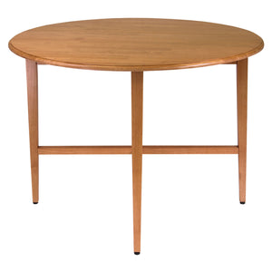 Winsome Wood Hannah Stylish Double Drop Leaf Round Dining Table In Light Oak - Perfect For Small Spaces & Guests Light Oak Solid Wood 34942-winsome-wood