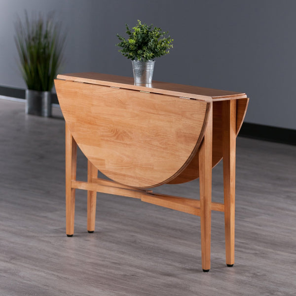 Winsome Wood Hannah Stylish Double Drop Leaf Round Dining Table In Light Oak - Perfect For Small Spaces & Guests Light Oak Solid Wood 34942-winsome-wood
