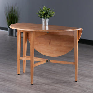 Winsome Wood Hannah Stylish Double Drop Leaf Round Dining Table In Light Oak - Perfect For Small Spaces & Guests Light Oak Solid Wood 34942-winsome-wood