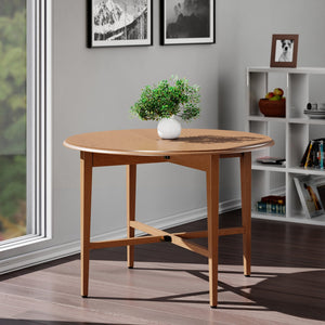 Winsome Wood Hannah Stylish Double Drop Leaf Round Dining Table In Light Oak - Perfect For Small Spaces & Guests Light Oak Solid Wood 34942-winsome-wood
