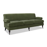 English Elm Alana Lawson Three-Cushion Tightback Sofa, Olive Green Performance Velvet