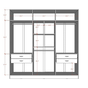Eldridge Freestanding Wardrobe in Maple Cream Brown 34953 Manhattan Comfort