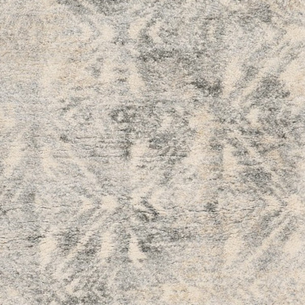 HomeRoots 7' Modern Gray and Ivory Diamond Area Rug - Durable, Stylish Design for Any Decor Style, 94" x 118" 7' X 9' 349689