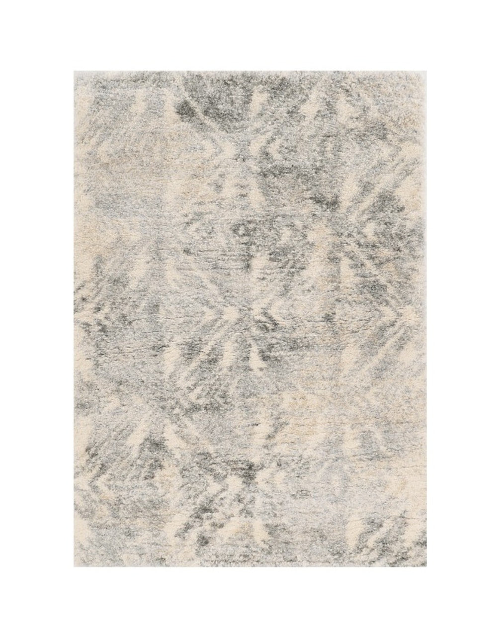 HomeRoots 7' Modern Gray and Ivory Diamond Area Rug - Durable, Stylish Design for Any Decor Style, 94" x 118" 7' X 9' 349689