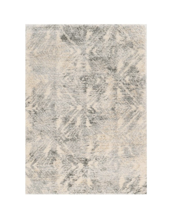 HomeRoots 7' Modern Gray and Ivory Diamond Area Rug - Durable, Stylish Design for Any Decor Style, 94" x 118" 7' X 9' 349689