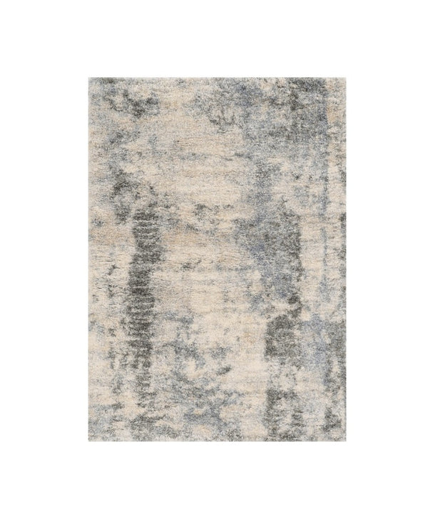 HomeRoots 8' Modern Ivory and Blue Abstract Area Rug - Durable, Stain-Resistant Design for Stylish Living Spaces 8' X 10' 349690