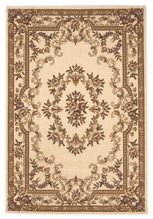 HomeRoots 8' Timeless Beige and Brown Floral Medallion Area Rug - Durable, Elegant, Perfect for High Traffic Areas 8' X 11' 349695
