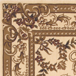 HomeRoots 8' Timeless Beige and Brown Floral Medallion Area Rug - Durable, Elegant, Perfect for High Traffic Areas 8' X 11' 349695