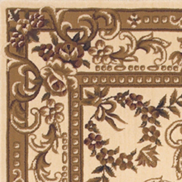 HomeRoots 8' Timeless Beige and Brown Floral Medallion Area Rug - Durable, Elegant, Perfect for High Traffic Areas 8' X 11' 349695