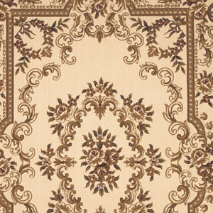 HomeRoots 8' Timeless Beige and Brown Floral Medallion Area Rug - Durable, Elegant, Perfect for High Traffic Areas 8' X 11' 349695