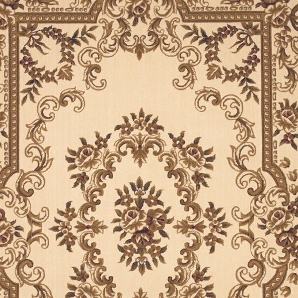HomeRoots 8' Timeless Beige and Brown Floral Medallion Area Rug - Durable, Elegant, Perfect for High Traffic Areas 8' X 11' 349695