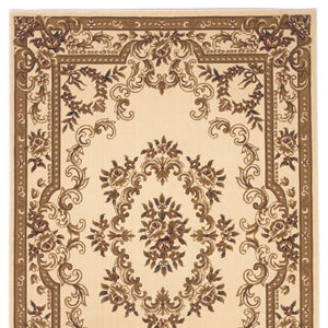 HomeRoots 8' Timeless Beige and Brown Floral Medallion Area Rug - Durable, Elegant, Perfect for High Traffic Areas 8' X 11' 349695
