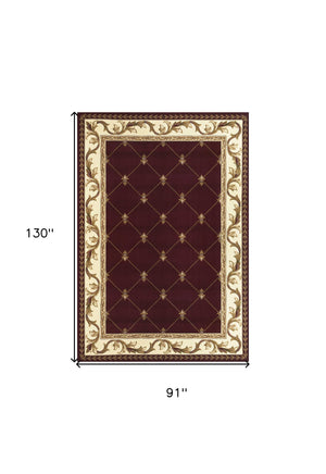 Homeroots 7' X 10'  Polypropylene Red Area Rug  Polypropylene 349701