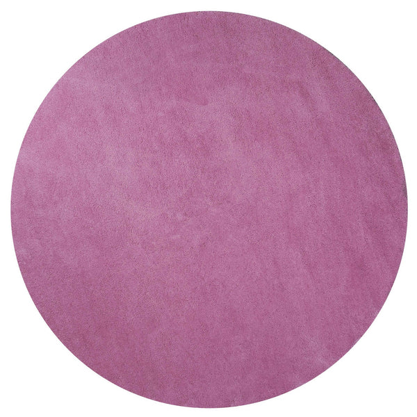 Homeroots 8' Hot Pink Round Indoor Shag Rug  Polyester 349766