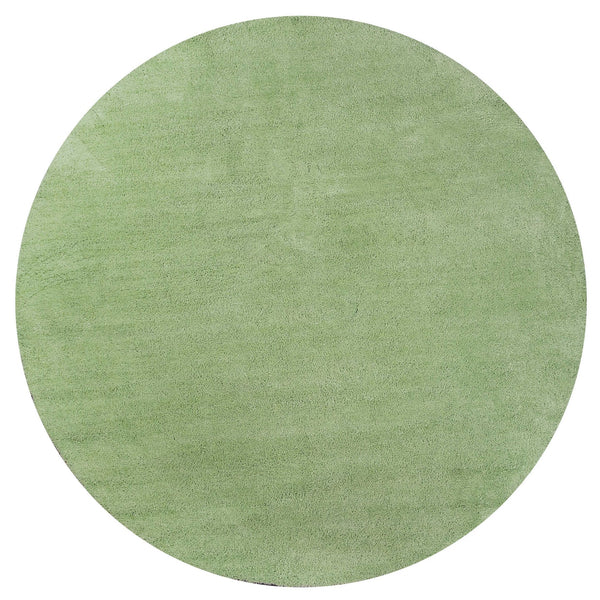 Homeroots 8' Green Round Hand Woven Area Rug  Polyester 349768