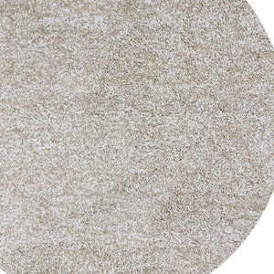 HomeRoots 8' Hand Woven Ivory Round Rug - Artisan Crafted, Durable Polyester, Timeless Design for Any Space 8' Round 349769