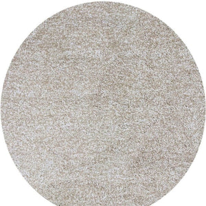 HomeRoots 8' Hand Woven Ivory Round Rug - Artisan Crafted, Durable Polyester, Timeless Design for Any Space 8' Round 349769