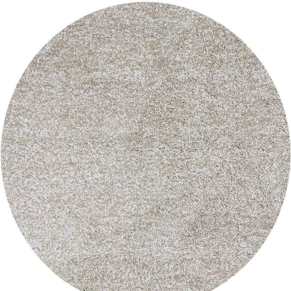 HomeRoots 8' Hand Woven Ivory Round Rug - Artisan Crafted, Durable Polyester, Timeless Design for Any Space 8' Round 349769