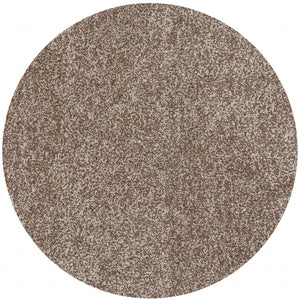Homeroots 8' Beige Heather Round Indoor Shag Rug  Polyester 349770
