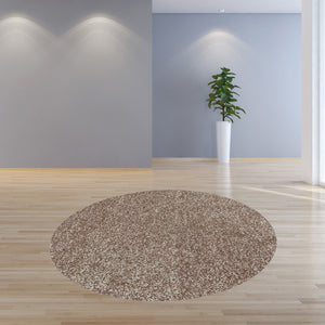 Homeroots 8' Beige Heather Round Indoor Shag Rug  Polyester 349770