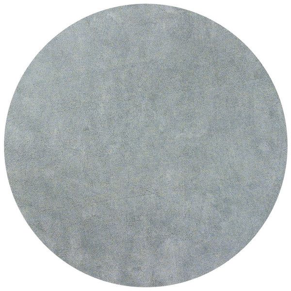 Homeroots 8' Round  Polyester Blue Heather Area Rug  Polyester 349771