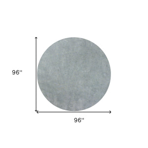 Homeroots 8' Round  Polyester Blue Heather Area Rug  Polyester 349771