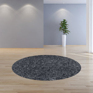 HomeRoots 8' Hand-Woven Black and White Round Rug - Artisan Crafted, Durable, Contemporary Style for Your Home 8' Round 349772