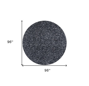 HomeRoots 8' Hand-Woven Black and White Round Rug - Artisan Crafted, Durable, Contemporary Style for Your Home 8' Round 349772