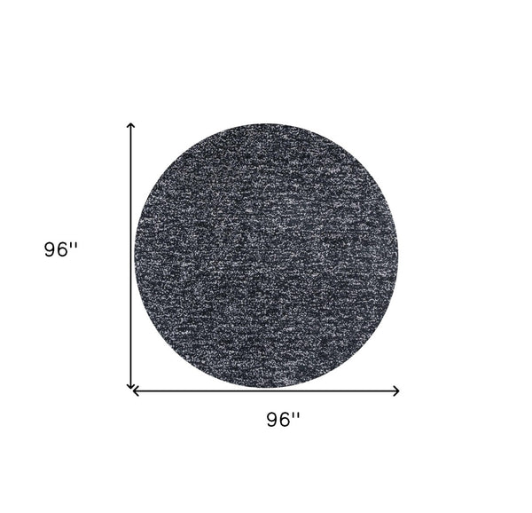 HomeRoots 8' Hand-Woven Black and White Round Rug - Artisan Crafted, Durable, Contemporary Style for Your Home 8' Round 349772