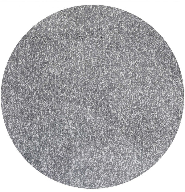 HomeRoots 8' Gray Round Hand-Woven Area Rug - Artisan Crafted, Soft Polyester for Comfort and Timeless Style 8' Round 349774