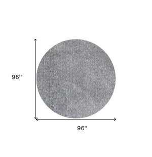 HomeRoots 8' Gray Round Hand-Woven Area Rug - Artisan Crafted, Soft Polyester for Comfort and Timeless Style 8' Round 349774