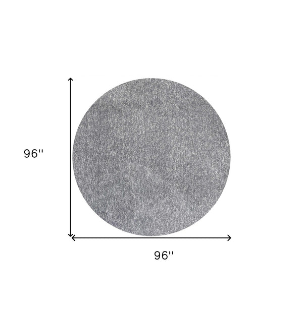 HomeRoots 8' Gray Round Hand-Woven Area Rug - Artisan Crafted, Soft Polyester for Comfort and Timeless Style 8' Round 349774