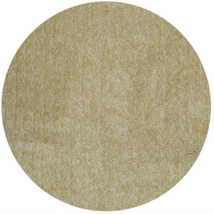 Homeroots 8' Round  Polyester Yellow Heather Area Rug  Polyester 349775