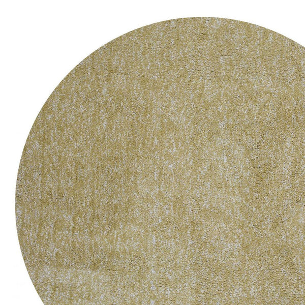 Homeroots 8' Round  Polyester Yellow Heather Area Rug  Polyester 349775