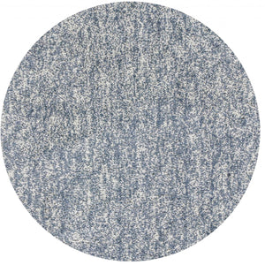 Homeroots 8' Slate Grey Heather Round Indoor Shag Rug  Polyester 349776