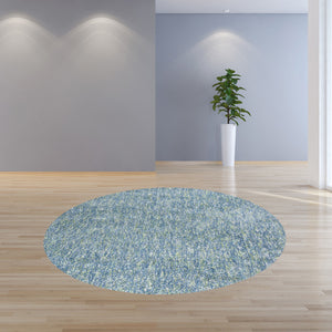 Homeroots 8' Round  Polyester Seafoam Heather Area Rug  Polyester 349777