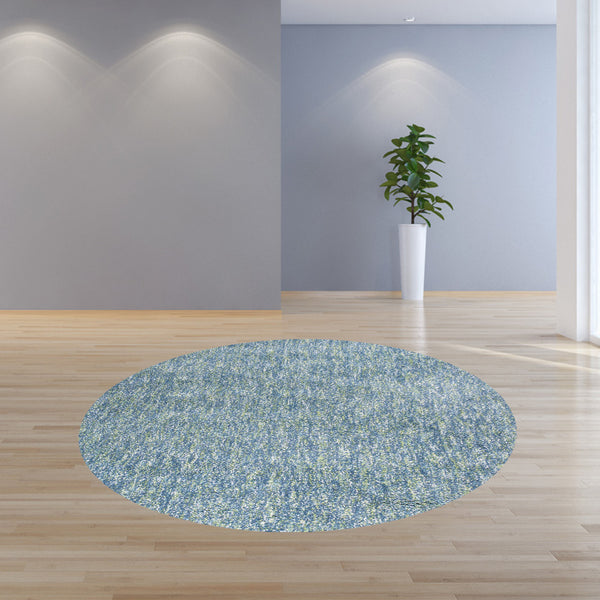 Homeroots 8' Round  Polyester Seafoam Heather Area Rug  Polyester 349777