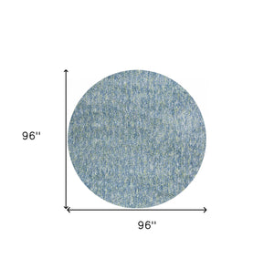 Homeroots 8' Round  Polyester Seafoam Heather Area Rug  Polyester 349777