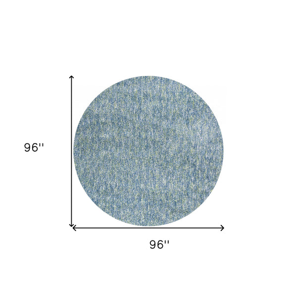 Homeroots 8' Round  Polyester Seafoam Heather Area Rug  Polyester 349777