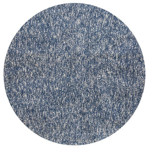 HomeRoots 8' Indigo and Ivory Abstract Hand-Woven Rug – Unique Artisan Craftsmanship for Modern Living Spaces 8' Round 349778