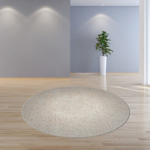 HomeRoots 8' Ivory Hand-Woven Round Rug – Timeless Artisanal Design for Elegant Living Spaces and Durability 8' Round 349779